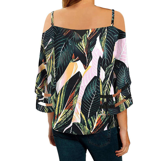 Blusa Hombro Descubierto con Mangas Acampanadas y Estampado - Image 12