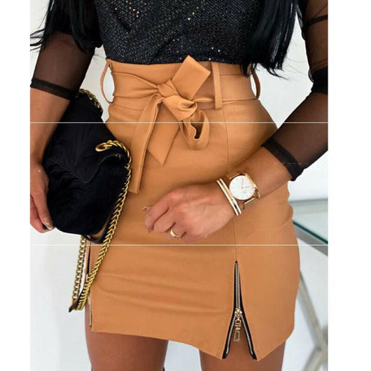 Falda Bandage de Cuero PU para Mujer - Mini Ajustada y Elegante - Image 13