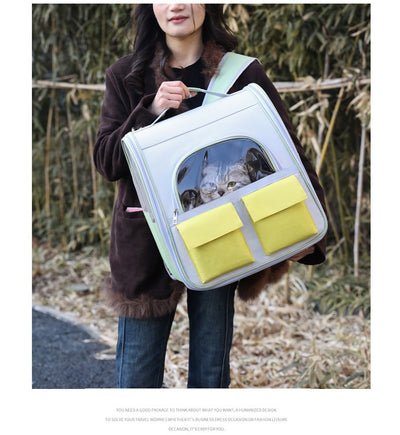 Mochila Transparente para Gatos de Gran Capacidad con Lona - Image 21