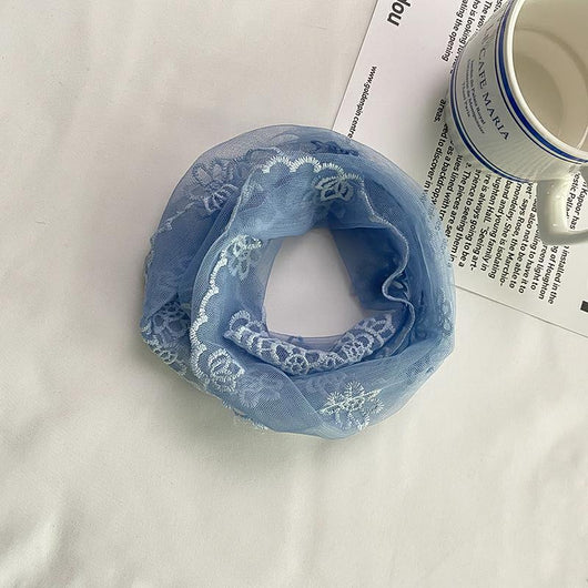 Pañuelo de Seda Bordado con Encaje - Cinta para Cabello Elegante - Image 17