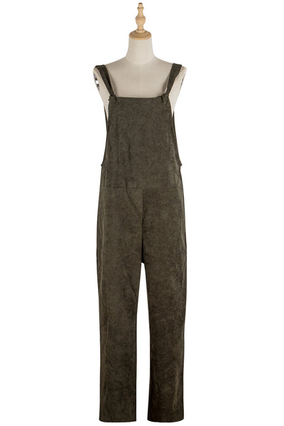 Jumpsuit Casual de Pana Suelta con Tirantes para Mujer - Image 16