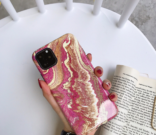 Funda para celular con patrón mármol y doble capa protectora - Image 17