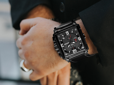 Reloj de Pulsera Cuadrado en Cuero para Hombre Estilo Vintage - Image 10