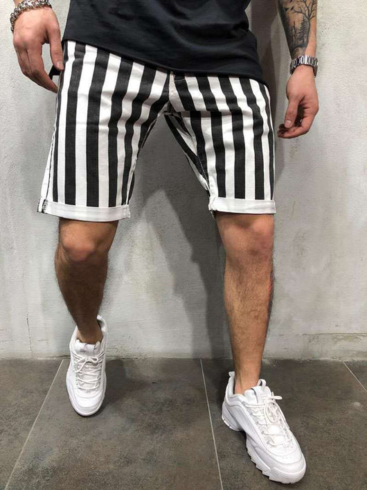 Pantalones Cortos Deportivos Grid Negros y Blancos para Entrenamiento Fitness Hombre - Image 11