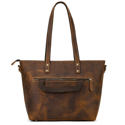 Bolso Tote de Cuero Crazy Horse Gran Capacidad - Image 36