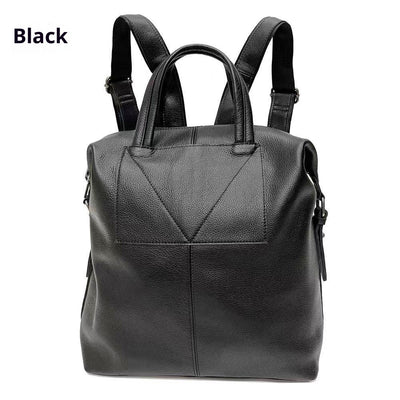 Mochila Negra de Cuero Universal Shiralee - Diseño Minimalista - Image 3