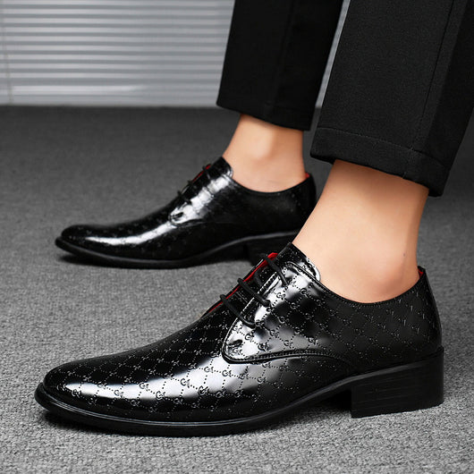 Zapatos Formales de Tacón Alto Puntiagudo en Cuero PU para Hombre - Image 3