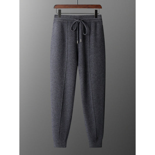 Pantalones de Lana Tejidos con Puño Cálido para Hombre - Casual Ejecutivo Primavera Otoño - Image 2