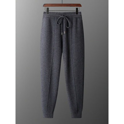 Pantalones de Lana Tejidos con Puño Cálido para Hombre - Casual Ejecutivo Primavera Otoño - Image 2