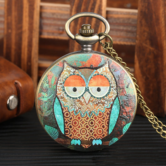 Reloj de Bolsillo Infantil Búho Animado - Diseño Adorable para Estudiantes