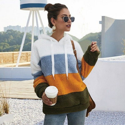 Sudadera Hoodie de Mujer con Pespuntes y Forro Polar - Image 5