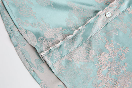 Camisa Estampada con Patrón Dragón para Hombre - Image 5
