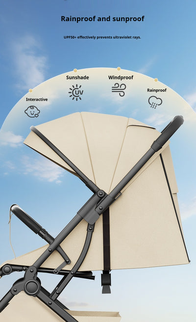 Cochecito de Bebé Reclinable Plegable con Suspensión de 4 Ruedas - Image 20