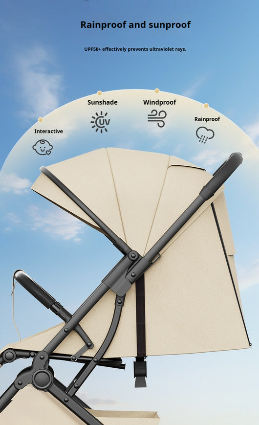 Cochecito de Bebé Reclinable Plegable con Suspensión de 4 Ruedas - Image 20