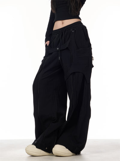 Pantalones Anchos de Patchwork para Mujer - Diseño Casual y Versátil - Image 9