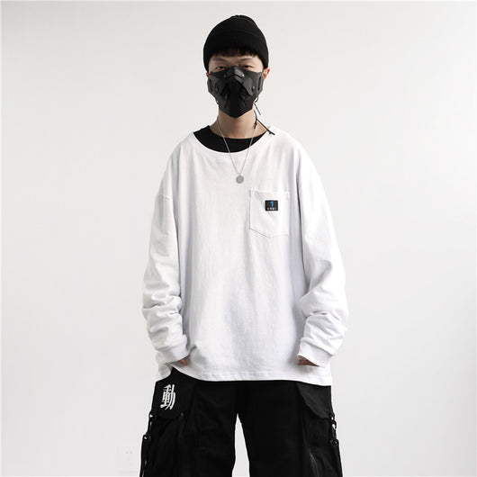 Camiseta Manga Larga Cuello Redondo Tide para Hombre - Estilo Instagram - Image 9