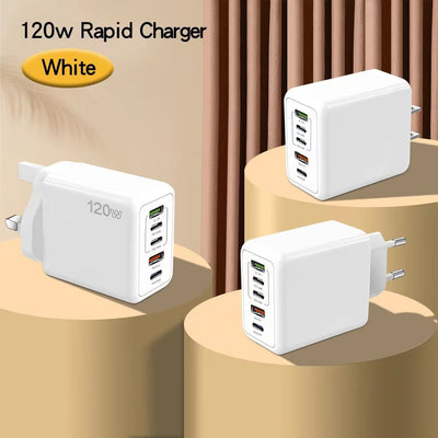 Cargador Rápido Multipuerto 120W - Enchufes Europeos, Americanos y Británicos - Image 15