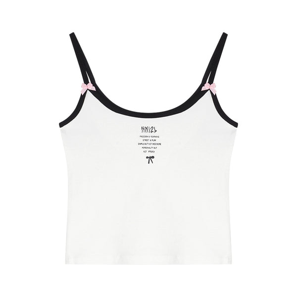 Top Cropped Blanco con Estampado de Letras y Lazo Sexy - Image 7