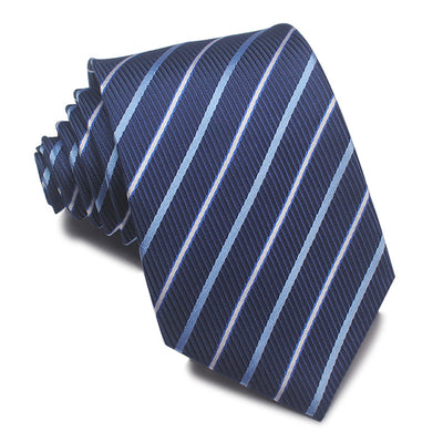 Corbata Jacquard Rayada 8CM para Hombre - Rojo, Negro y Azul - Image 7