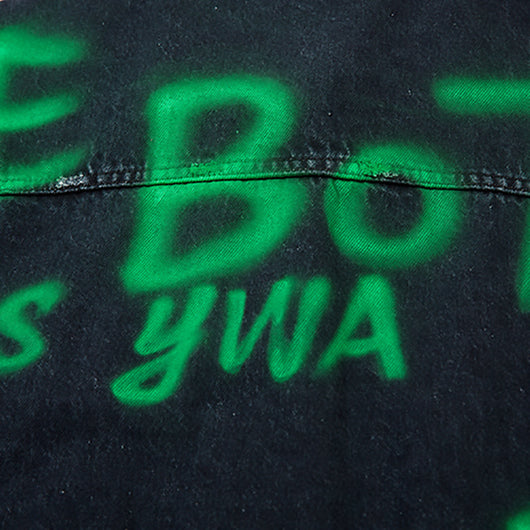 Chaqueta Denim Hip Hop con Letras Americanas Estampadas - Image 5