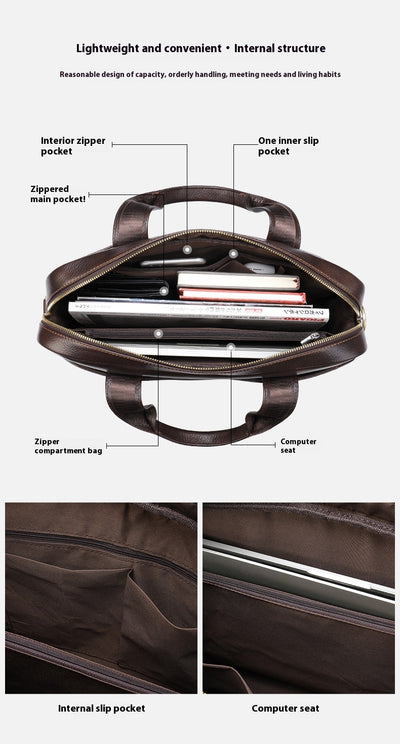 Bolso de Cuero Genuino para Hombre - Piel de Res Primera Calidad - Image 12