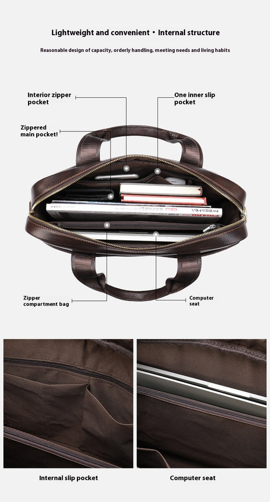 Bolso de Cuero Genuino para Hombre - Piel de Res Primera Calidad - Image 12