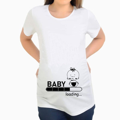 Camiseta Suelta de Maternidad con Estampado de Moda Manga Corta Talla Grande - Image 12