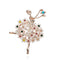 Rhinestone Pearl Dress Dancing Girl Brooches Women Dancer Sports Brooch Pins Gifts Estilo D