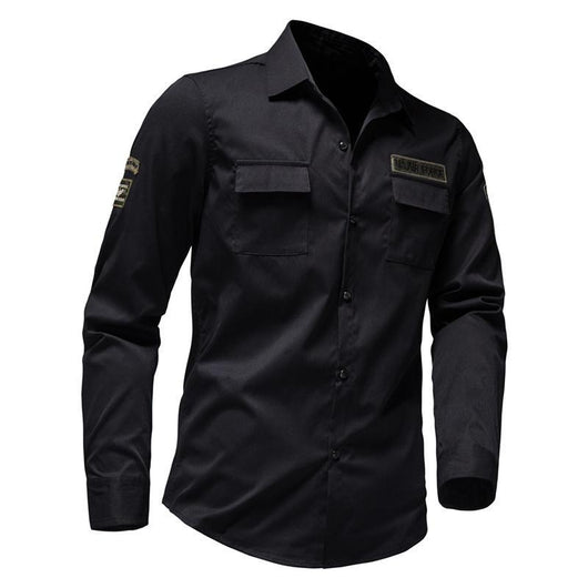 Camisa Táctica Multi Bolsillos Bordada USAF Manga Larga Hombre - Image 15