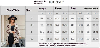 Abrigo Suéter de Leopardo Oversized Largo Medio para Mujer - Image 8