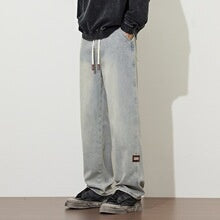 Pantalones Jeans Rectos Anchos con Degradado y Lavado Artesanal para Hombre - Image 31