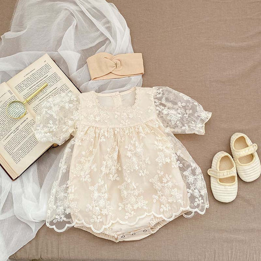 Mono de Bebé Niña con Malla Bordada y Diseño Elegante - Image 8