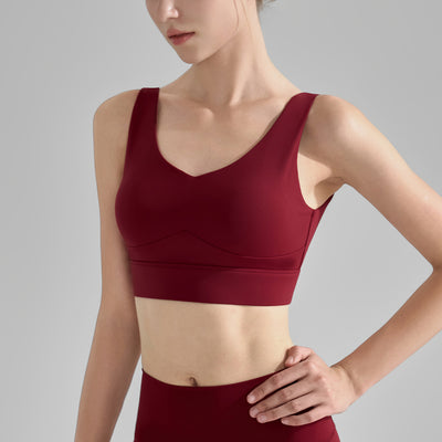 Sostén Deportivo V-Escote con Soporte Anti-Impacto para Yoga y Fitness