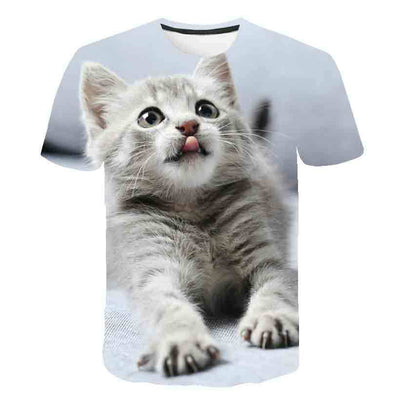 Playera de Verano para Niños Estampado Gatito Coreano - Image 45