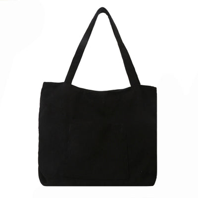 Bolso de Hombro Corduroy Capacidad Grande - Estilo Literario y Versátil - Image 3