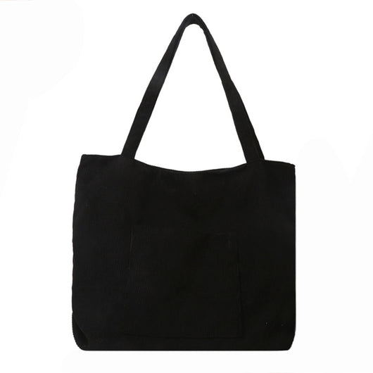 Bolso de Hombro Corduroy Capacidad Grande - Estilo Literario y Versátil - Image 3