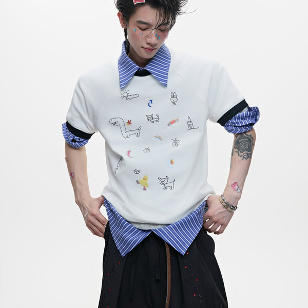 Camisa Casual de Manga Corta con Estampado Divertido para Hombre - Image 4