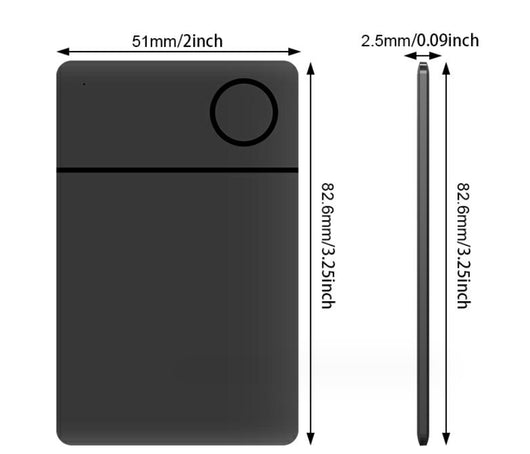 White rectangular Bluetooth pet tracker with rounded corners, a small dot, a line, and a circle on its face. - Image 6