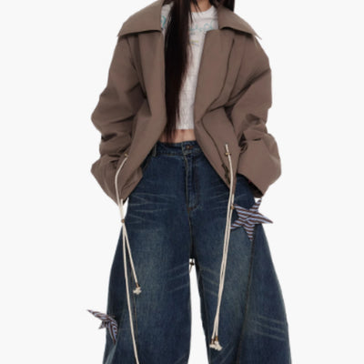 Pantalones Vaqueros de Trabajo Pierna Recta Cintura Alta para Mujer - Image 8