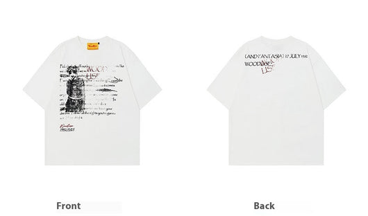 Camiseta Suelta Hip Hop Algodón Puro Estilo Retro Urbano para Hombre - Image 8