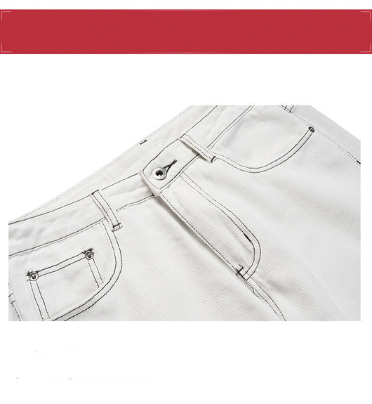 Pantalones Blancos con Costura Decorativa para Hombre y Mujer - Image 5