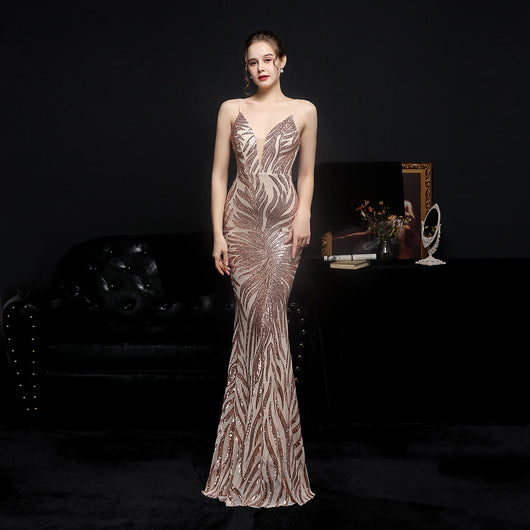 Vestido de Noche Sirena con Lentejuelas Brillantes - Image 7