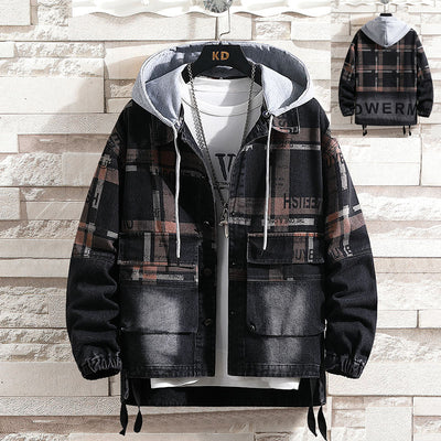 Chamarra Denim con Capucha Casual para Hombre