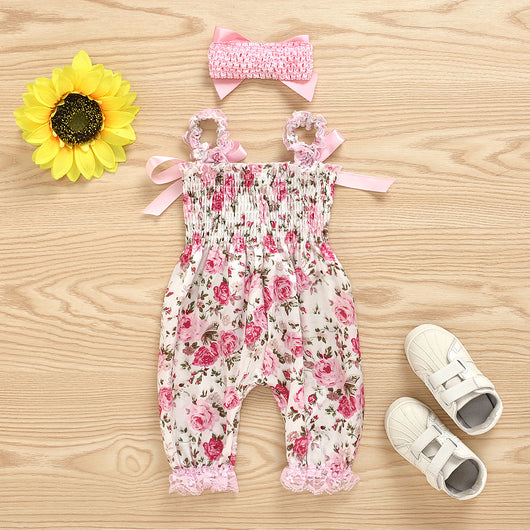 Enterizo Estampado con Pantalones y Diadema de Moño