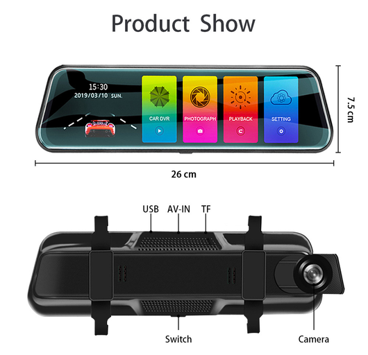 Espejo Retrovisor con Cámara Dashcam Dual Frontal y Trasera - Image 52