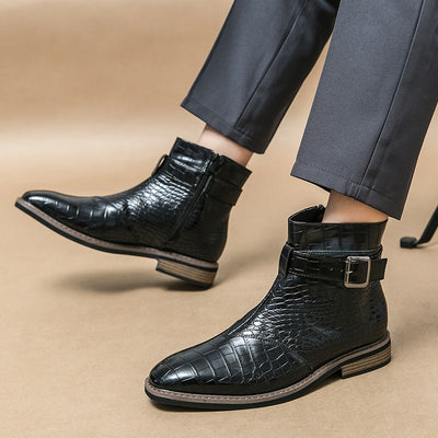 Zapatos de Cuero Puntiagudos Estilo Británico Casual