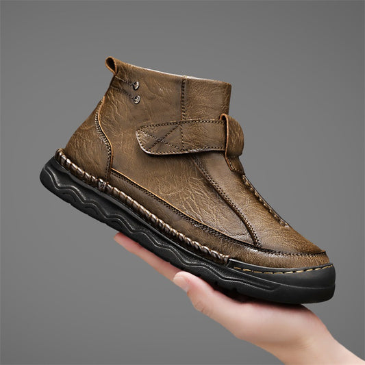 Botas Altas de Cuero para Hombre - Estilo Cargo Versátil - Image 2