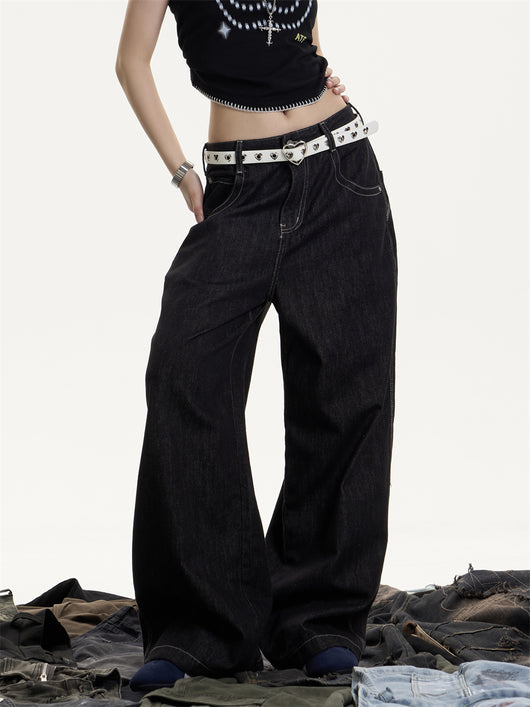 Jeans Retro Americano Desgastado Mujer Corte Recto Holgado - Image 20