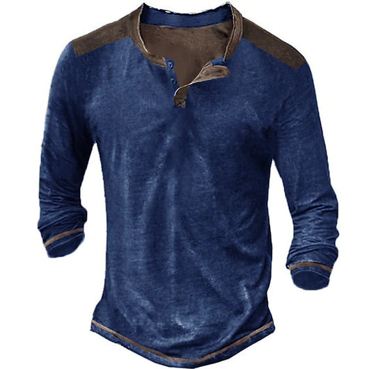 Camisa Casual Retro de Manga Larga para Hombre - Image 3