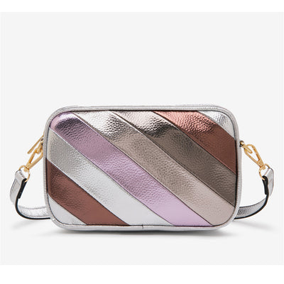 Bolsa Mensajera Tofu con Parches Cuadrados para Mujer - Image 4